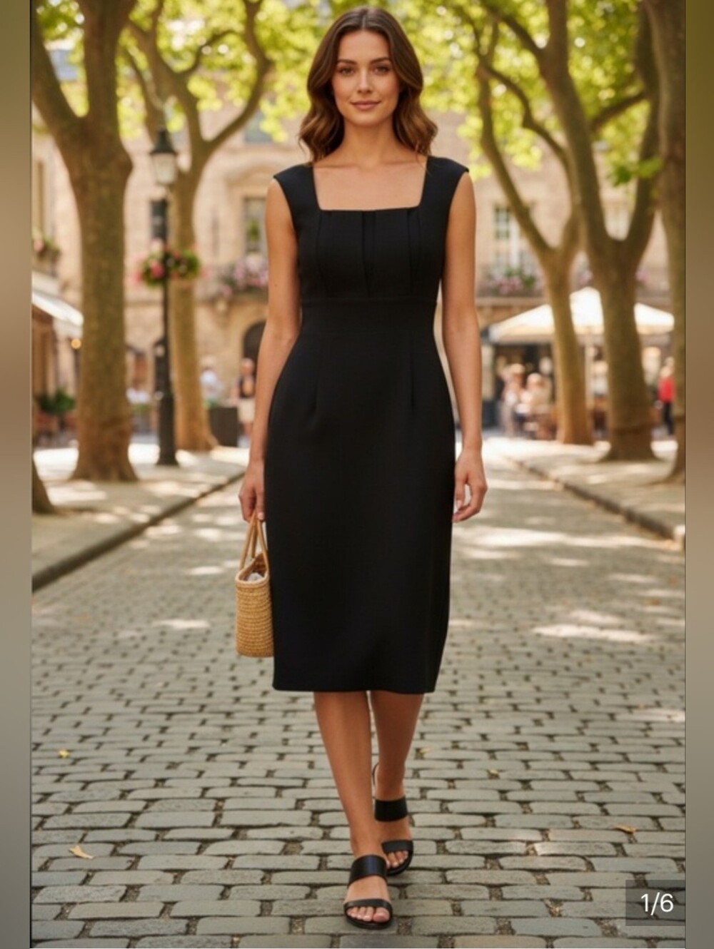 Calvin Klein Black Midi Sleeveless Sheath Dress 4